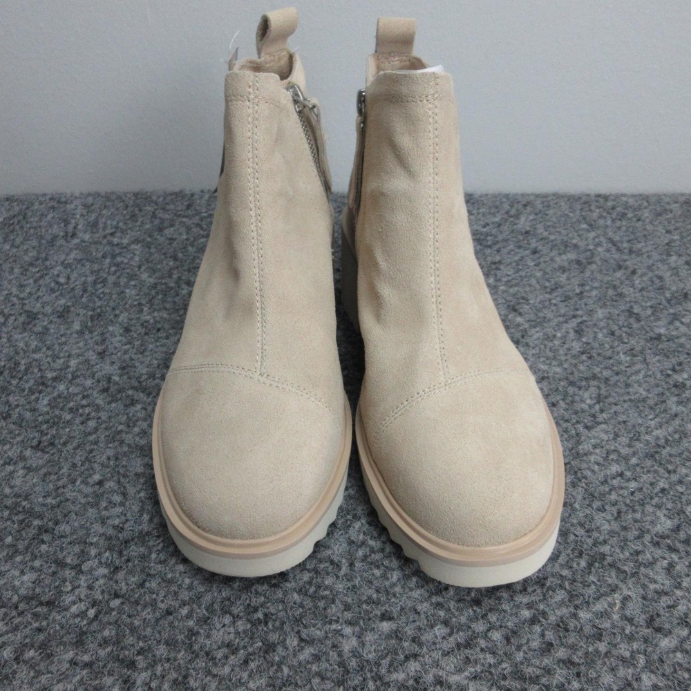 TOMS Maude Boots Womens Size 9 Beige Oatmeal Suede Wedge Ankle Bootie NWOB - Picture 2 of 14